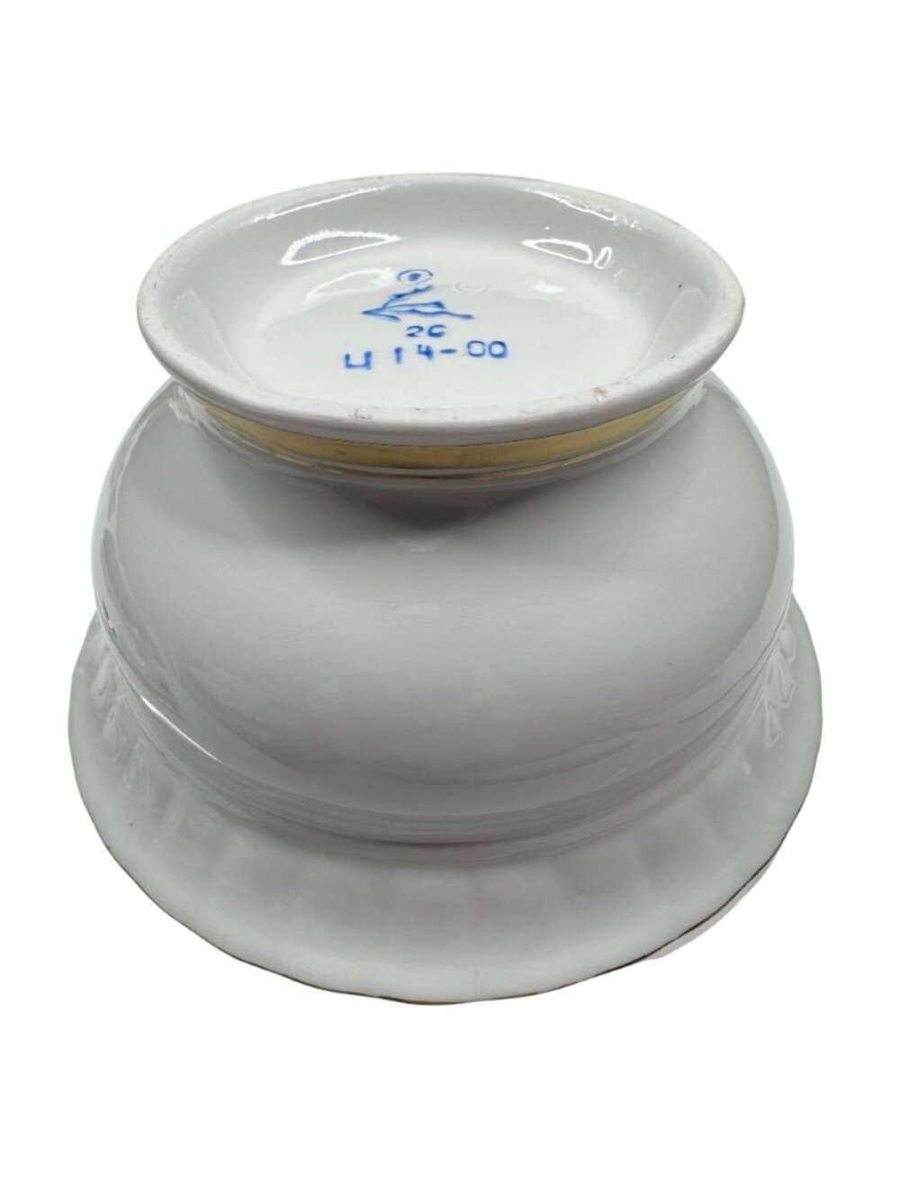 Porcelain Lidded Sugar Bowl With Gold Trim & Matching Ladle - Picture 12 of 16